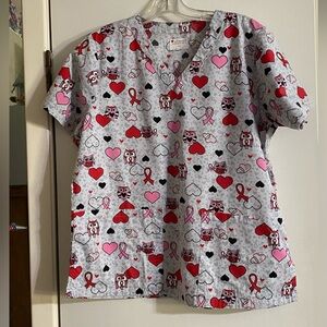 All heart women, scrub top medium, bright, beautiful colors